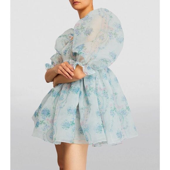 Selkie The Puff Mini Dress floral Print XS - Picture 1 of 13